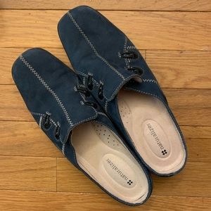 Naturalizer "Danae" Blue Suede Mules 8.5